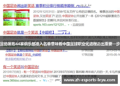 足协发布44家俱乐部准入名单意味着中国足球职业化进程迈出重要一步 足协发布44家俱乐部准入名单意味着中国足球职业化进程迈出重要一步